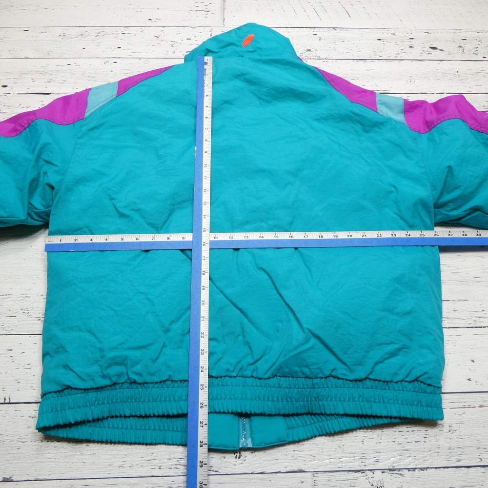 VINTAGE Roffe Jacket Mens XL Green Purple Ski 90s USA Union Made Retro Insulated - Picture 8 of 10